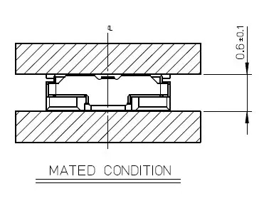 組合（hé）高度0.6mm板對板連接器示意圖